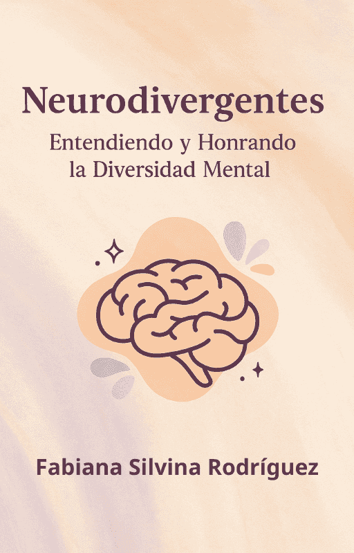 Portada del ebook 'Neurodivergentes Entendiendo y honrando la Diversidad Mental' con ilustración de cerebro y fondo en tonos pastel. Ideal para categoría de libros digitales sobre desarrollo personal y terapias alternativas.