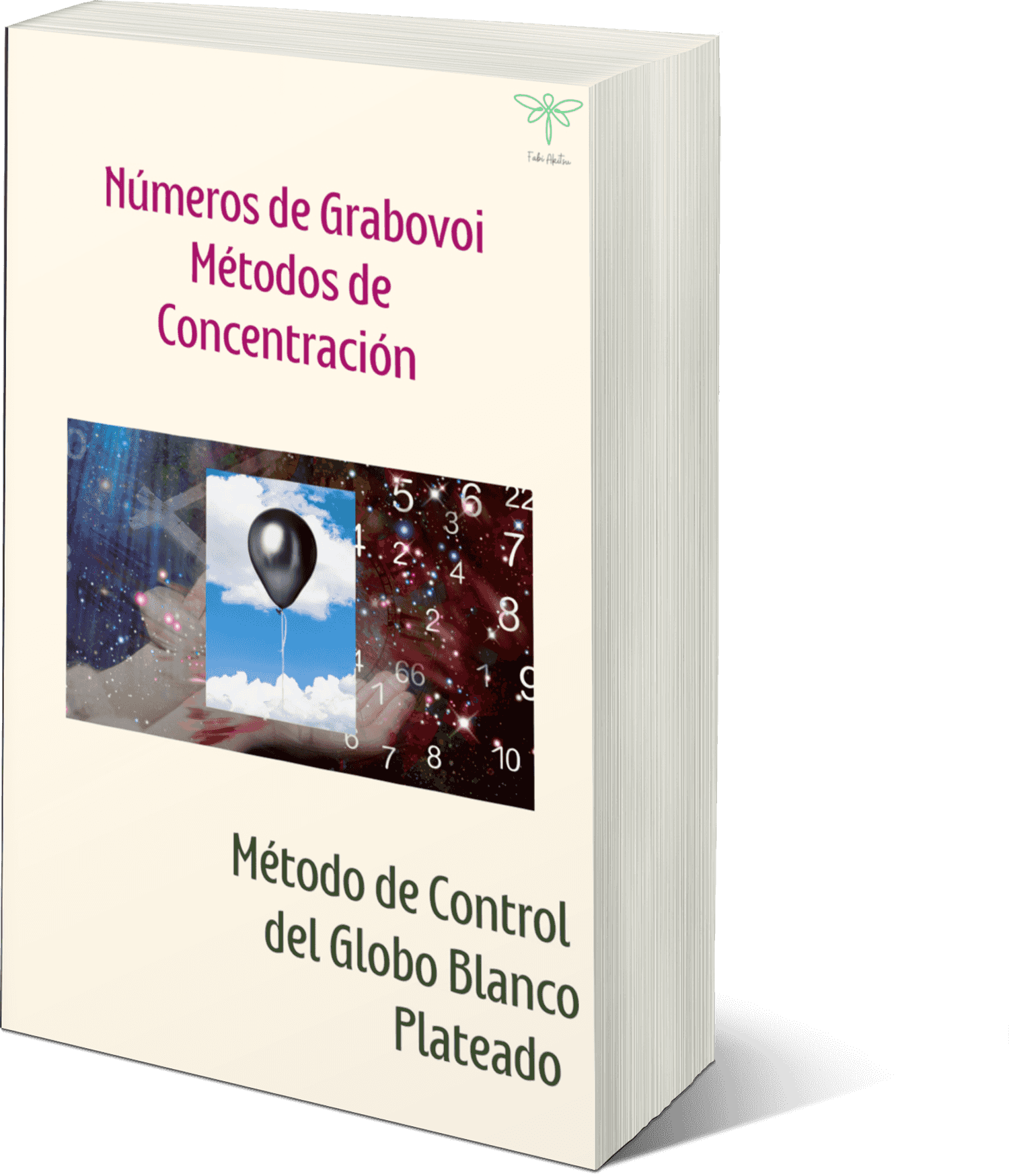 Portada del ebook Grabovoi Control Globo Blanco Plateado Método Concentración con globo blanco, fondo cósmico y secuencias numéricas energéticas.