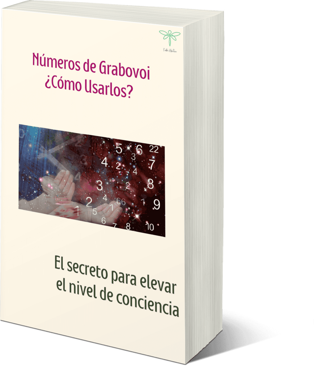 Portada del ebook 'Números Grabovoi ¿Cómo usarlos? iniciarse en ésta técnica' con diseño místico, números y mano en fondo cósmico. Ideal para terapias alternativas y numerología.