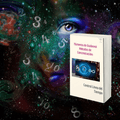 Portada del ebook 'Grabovoi Control Línea del Tiempo Método de Concentración' con fondo cósmico, números flotantes y rostro etéreo, ideal para terapias holísticas y numerología.