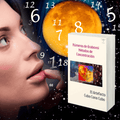 Portada del ebook Grabovoi Artefacto Cubo Cono Cubo Método de Concentración con fondo cósmico, números y luna llena. Ideal para terapias holísticas.